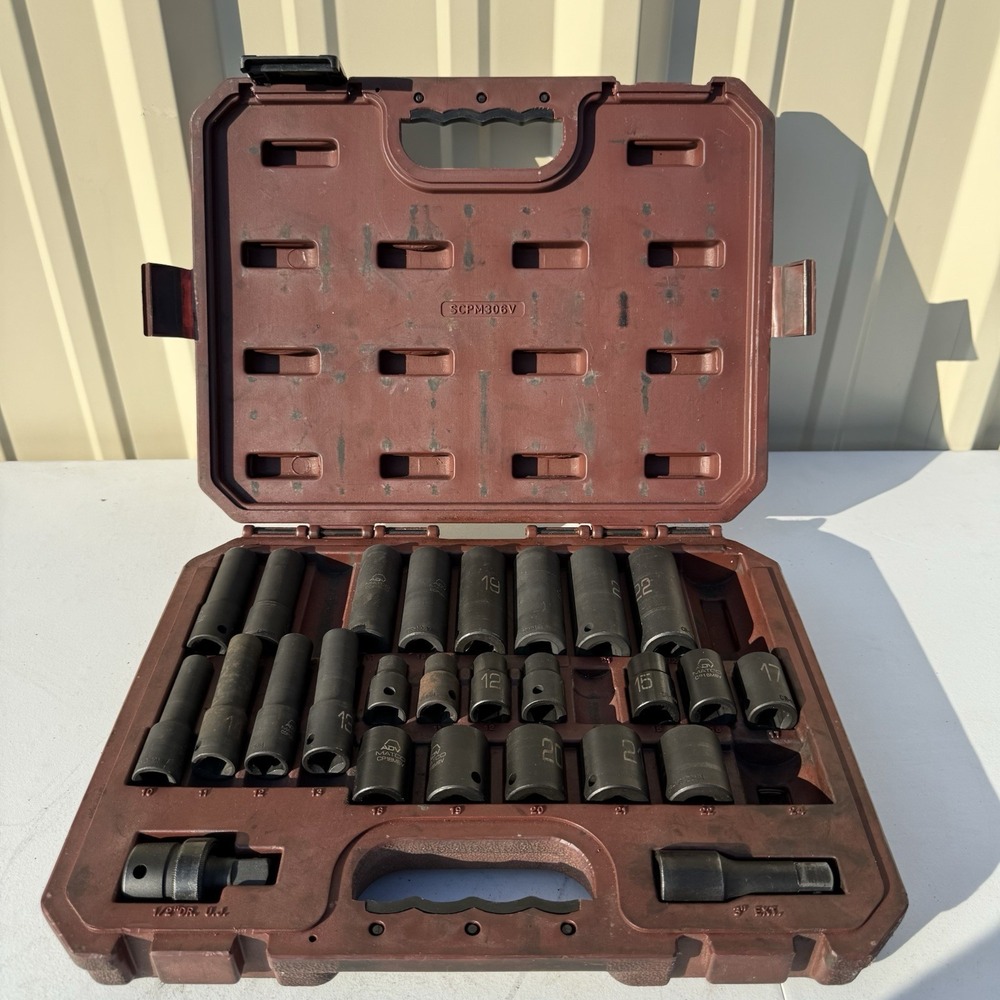 MATCO SCPM306V 26-PC 1/2"-DR METRIC 6-PT ADV SHALLOW & DEEP IMPACT SOCKET SET